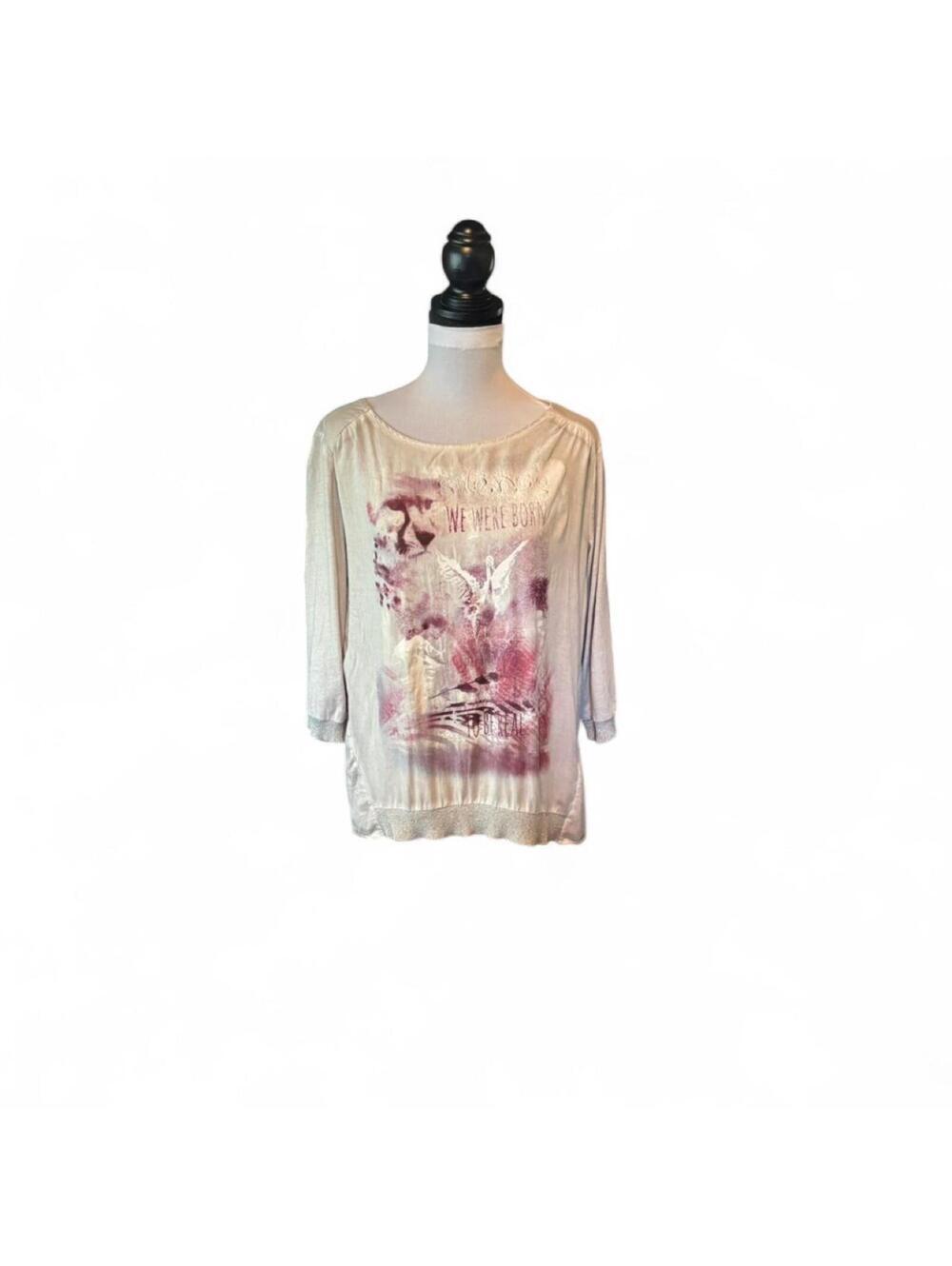 Monari Italia soft graphic design top  size M